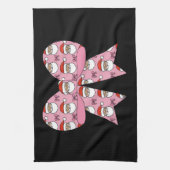 Coquette Christmas Pink Bow Santa  Retro Theedoek (Verticaal)