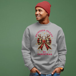 Coquette Christmas Plaid Rendier Ready Bow Trui