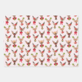 Coquette Christmas Preppy Rendier Inpakpapier Vel (Voorkant)