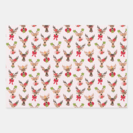 Coquette Christmas Preppy Rendier Inpakpapier Vel