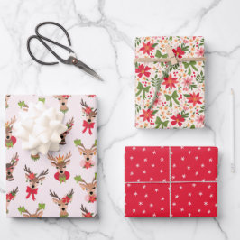 Coquette Christmas Preppy Rendier Inpakpapier Vel
