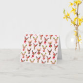 Coquette Christmas Preppy Rendier Kaart (Gele Bloem)