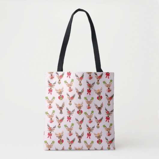 Coquette Christmas Preppy Rendier Tote Bag (Voorkant)