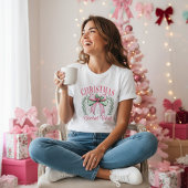 Coquette Christmas Social Club Girly Pink Bow Tri-Blend Shirt