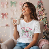 Coquette Christmas Social Club Girly Pink Bow Tri-Blend Shirt