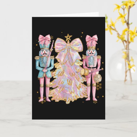 Coquette Christmas Tree Nk Nutcrackers Women Kids  Kaart (Gele Bloem)