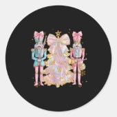 Coquette Christmas Tree Nk Nutcrackers Women Kids  Ronde Sticker (Voorkant)