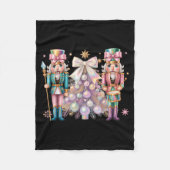 Coquette Christmas Tree Nutcrackers Ballet Xmas Wo Fleece Deken (Voorkant)