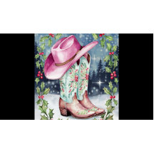 Coquette Christmas Wall Art, Westerne Xmas Print