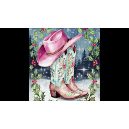 Coquette Christmas Wall Art, Westerne Xmas Print