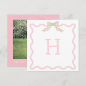 Coquette Christmas Wavy Foto Kerst Kaart Notitiekaartje (Voorkant / Achterkant)