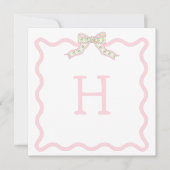 Coquette Christmas Wavy Foto Kerst Kaart Notitiekaartje (Voorkant)