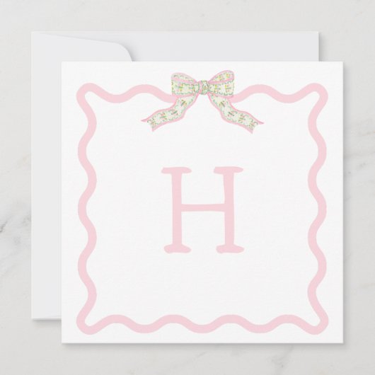 Coquette Christmas Wavy Foto Kerst Kaart Notitiekaartje (Voorkant)