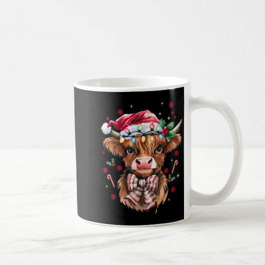 Coquette Christmas Western Highland Cow Santa Xmas Koffiemok (Rechts)