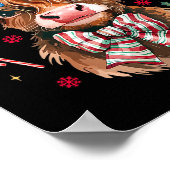 Coquette Christmas Western Highland Cow Santa Xmas Poster (Hoek)
