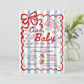 Coquette Ciao Baby Blue Italian Theme Kaart (Staand voorkant)