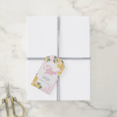 Coquette citroengele baby shower bedankt cadeaulabel (Met Touw)