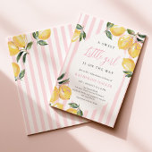 Coquette citroengele baby shower uitnodiging