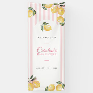 Coquette citroengele baby shower WELKOMBORD Spandoek