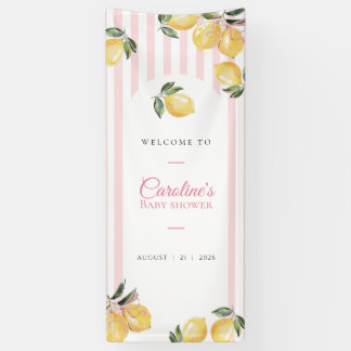 Coquette citroengele baby shower WELKOMBORD Spandoek