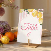 Coquette citroensroze babyshower tafelnummer