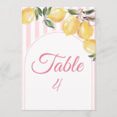 Coquette citroensroze babyshower tafelnummer (Voorkant)