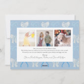 Coquette-Core Bleke Blauwe Bogen 4 Foto's Kerst Feestdagenkaart (Achterkant)