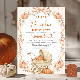Coquette Cottage Oranje Herfst Pompoen Baby Shower Kaart