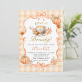 Coquette Cottage Pompoen Thee Bruidsfeest Kaart (Staand voorkant)