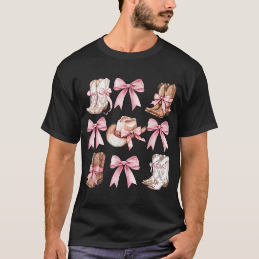 Coquette Cowgirl laarzen met roze T-shirt (Voorkant)