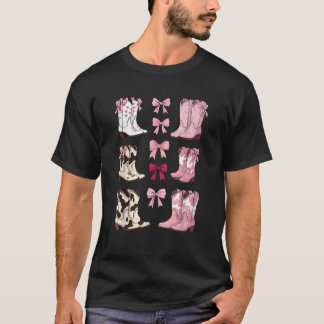  Coquette Cowgirl Laarzen met strikken Vrouwen Te T-shirt