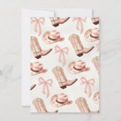 Coquette Cowgirl Pink Bow Boots & Bubbly Kaart (Achterkant)