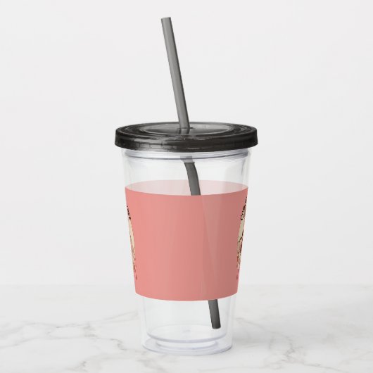 Coquette Cowgirl Westerne Mode Portret Acryl Drinkbeker (Links)