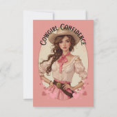 Coquette Cowgirl Westerne Mode Portret Bedankkaart (Achterkant)