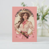 Coquette Cowgirl Westerne Mode Portret Bedankkaart (Staand voorkant)