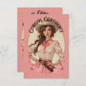 Coquette Cowgirl Westerne Mode Portret Bedankkaart (Voorkant / Achterkant)
