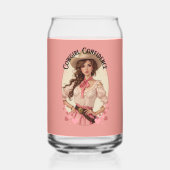 Coquette Cowgirl Westerne Mode Portret Blikvorm Glas (Achterkant)