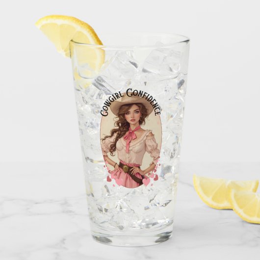 Coquette Cowgirl Westerne Mode Portret Glas (Voorkant ijs)
