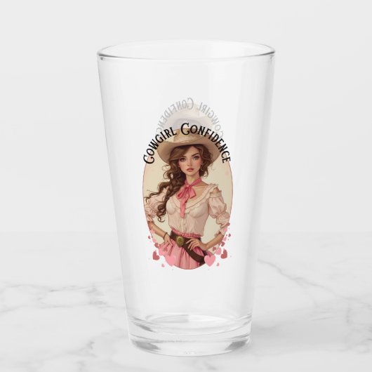 Coquette Cowgirl Westerne Mode Portret Glas (Voorkant)