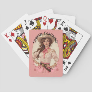 Coquette Cowgirl Westerne Mode Portret Pokerkaarten