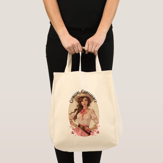 Coquette Cowgirl Westerne Mode Portret Tote Bag (Voorkant (product))