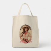 Coquette Cowgirl Westerne Mode Portret Tote Bag (Achterkant)