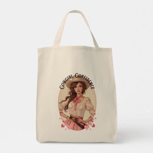 Coquette Cowgirl Westerne Mode Portret Tote Bag (Achterkant)