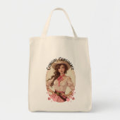 Coquette Cowgirl Westerne Mode Portret Tote Bag (Voorkant)