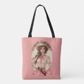 Coquette Cowgirl Westerne Mode Portret Tote Bag (Achterkant)
