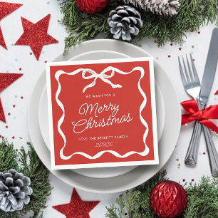 Coquette Curvy Lint & Strik Kerst Retro Kerstmis Servet