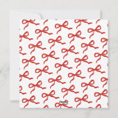 Coquette Curvy Ribbon & Bow Retro Merry Christmas Feestdagenkaart (Achterkant)