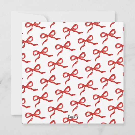 Coquette Curvy Ribbon & Bow Retro Merry Christmas Feestdagenkaart (Achterkant)