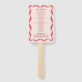 Coquette Curvy Ribbon Retro Trouwprogramma Handwaaier (Achterkant)