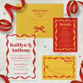 Coquette Curvy Ribbon Retro Wedding Acryl Uitnodigingen